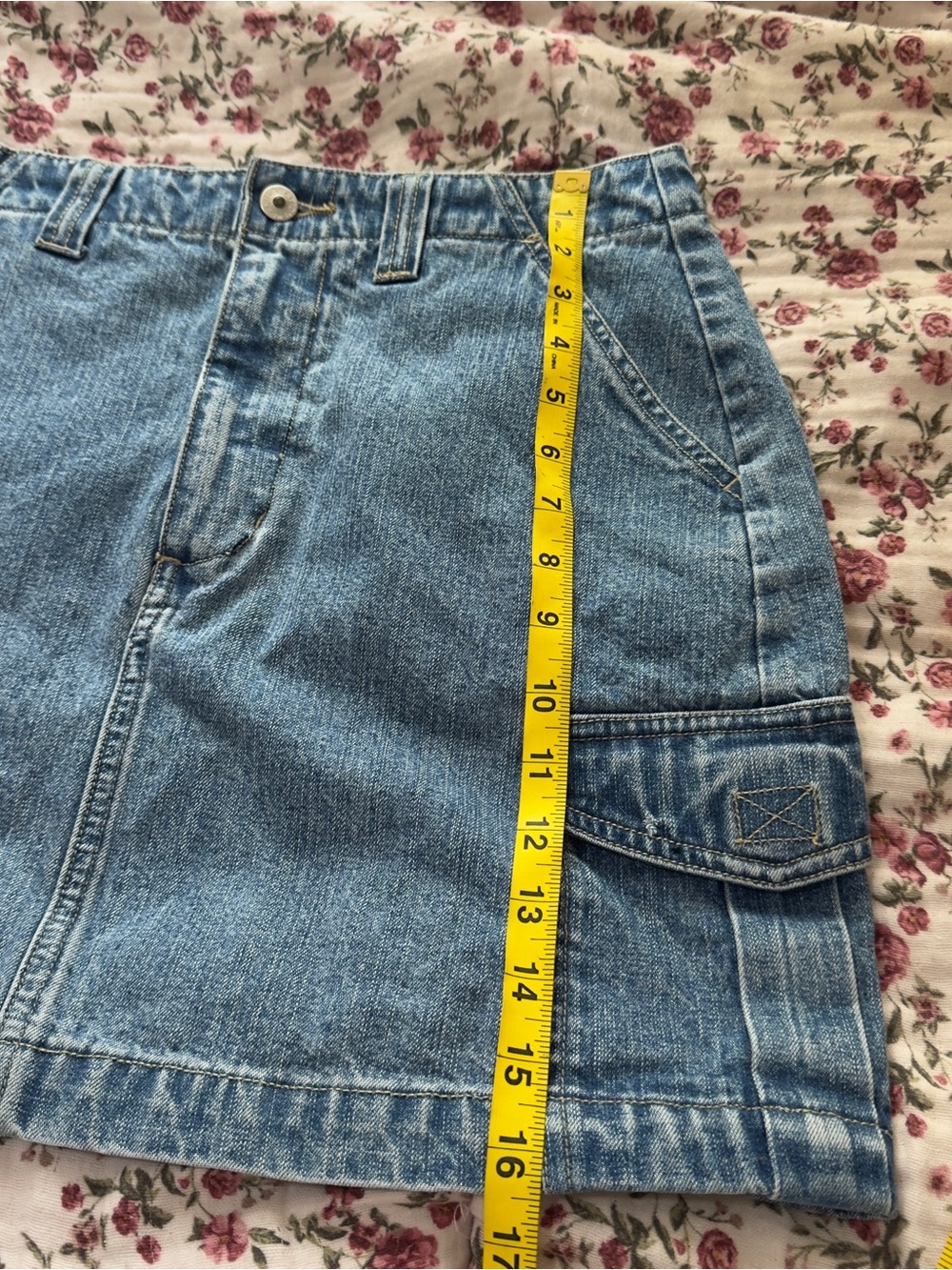 Vintage Classic Blue Denim Mini Skirt - Casual Women's Skirt - Picture 6 of 7